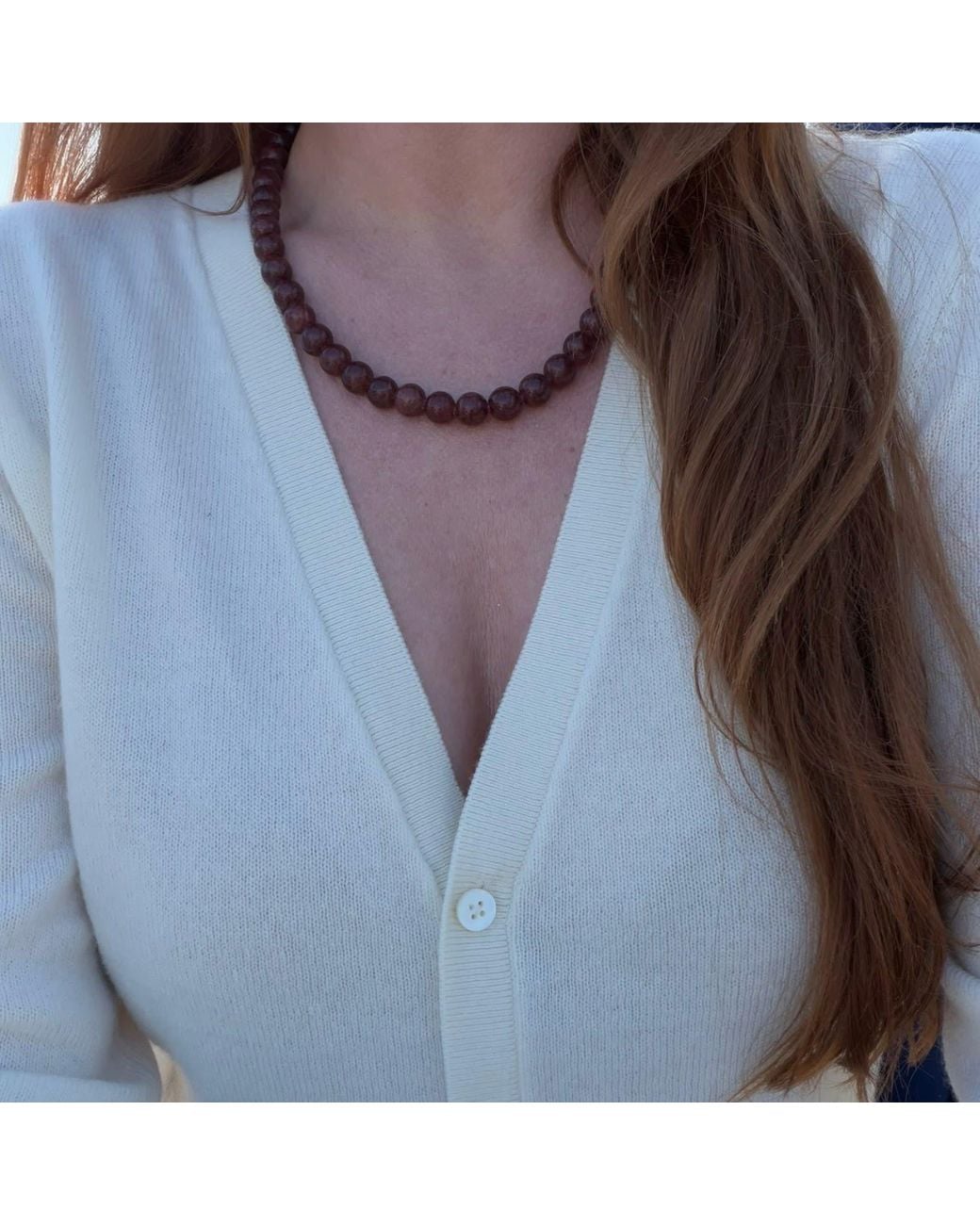 LABRO Metallic Strawberry Quartz Necklace