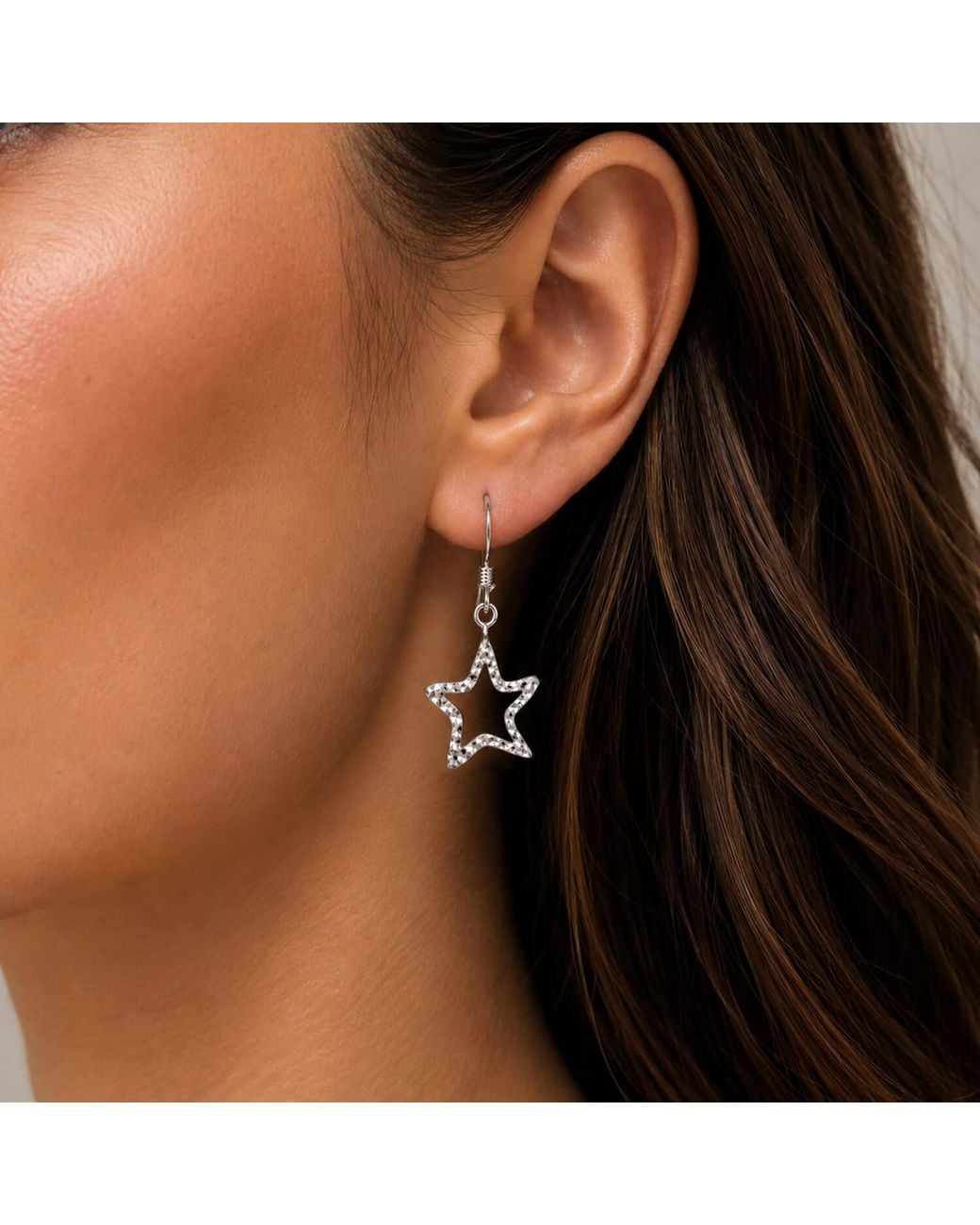 Gold & Honey Metallic Stars & Swirls Dangle Earrings Set