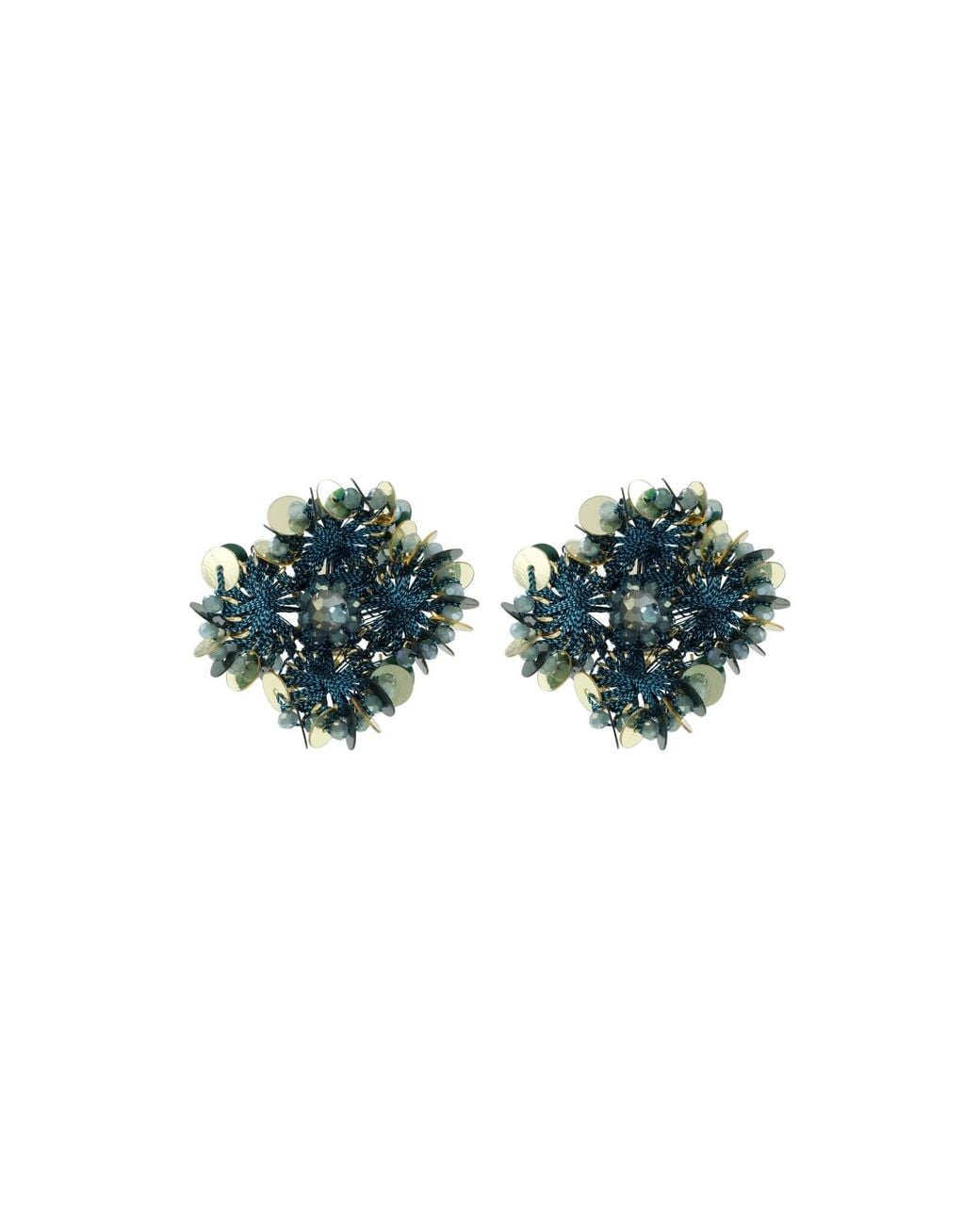 LOTT.gioielli Green Flower Earrings W/ Clip S
