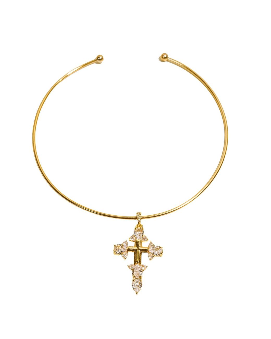 Studio Baloge Metallic Lumière Cross Collar Necklace