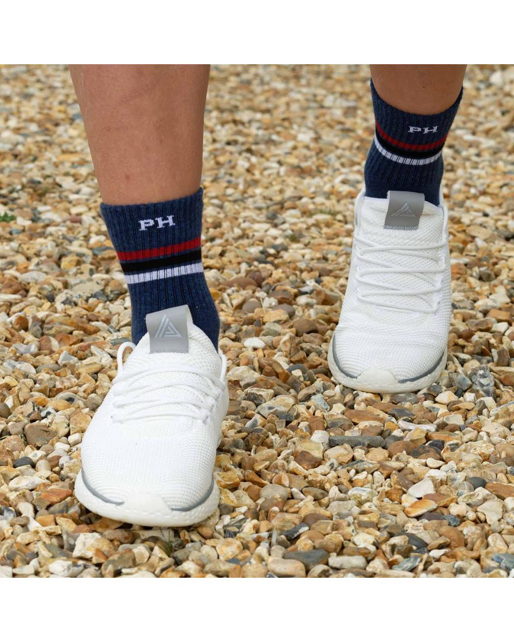 Peper Harow - Made in England Blue Quarter Crew & Striped Luxury Sports Socks Bundle