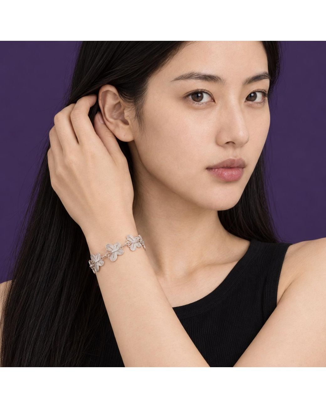 Yieon Metallic Butterfly Fine Filigree Bracelet