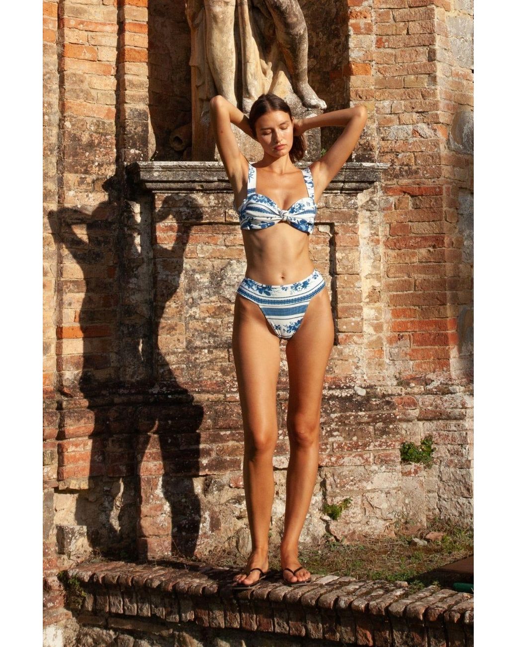 Montce Blue Toile Stripe Tamarindo Bikini Bottom