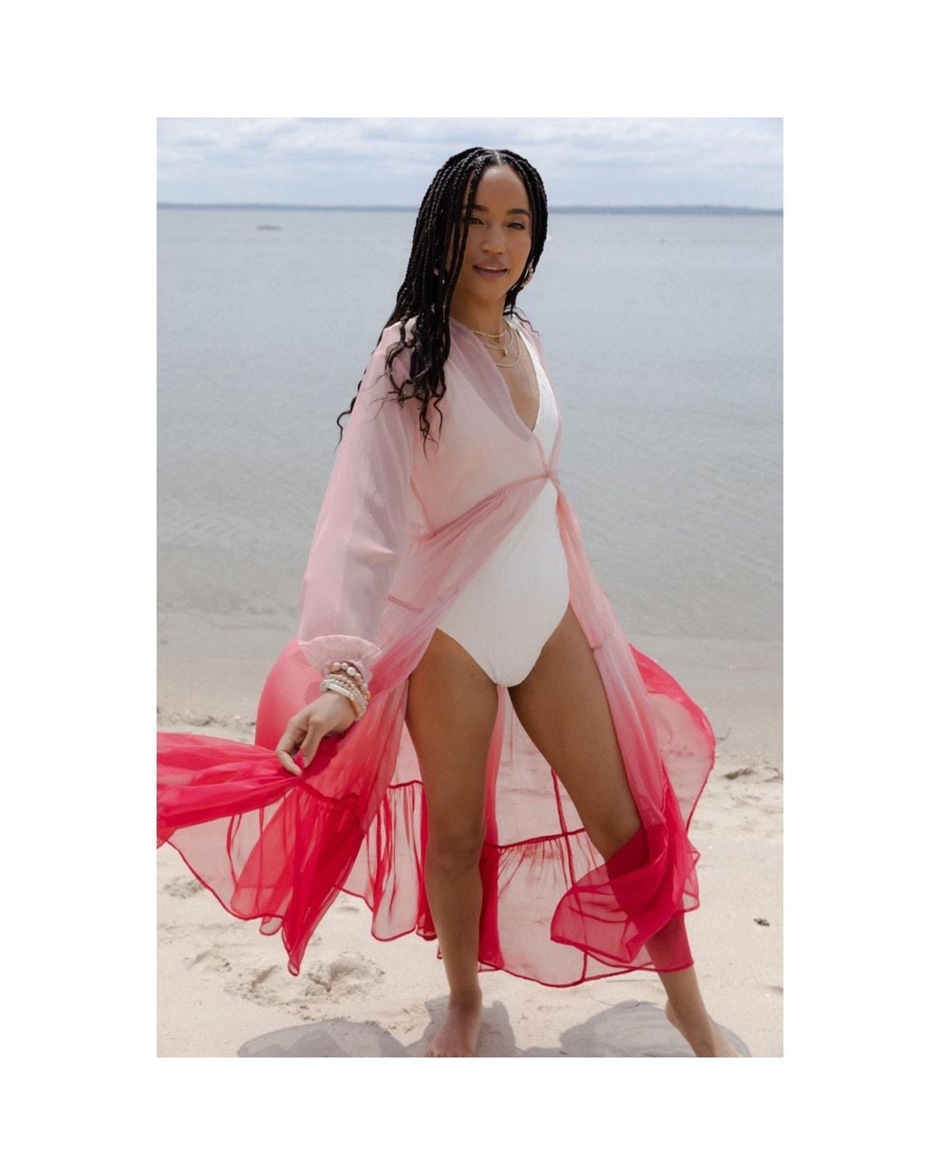Saachi Ombré Tiered Sheer Kimono