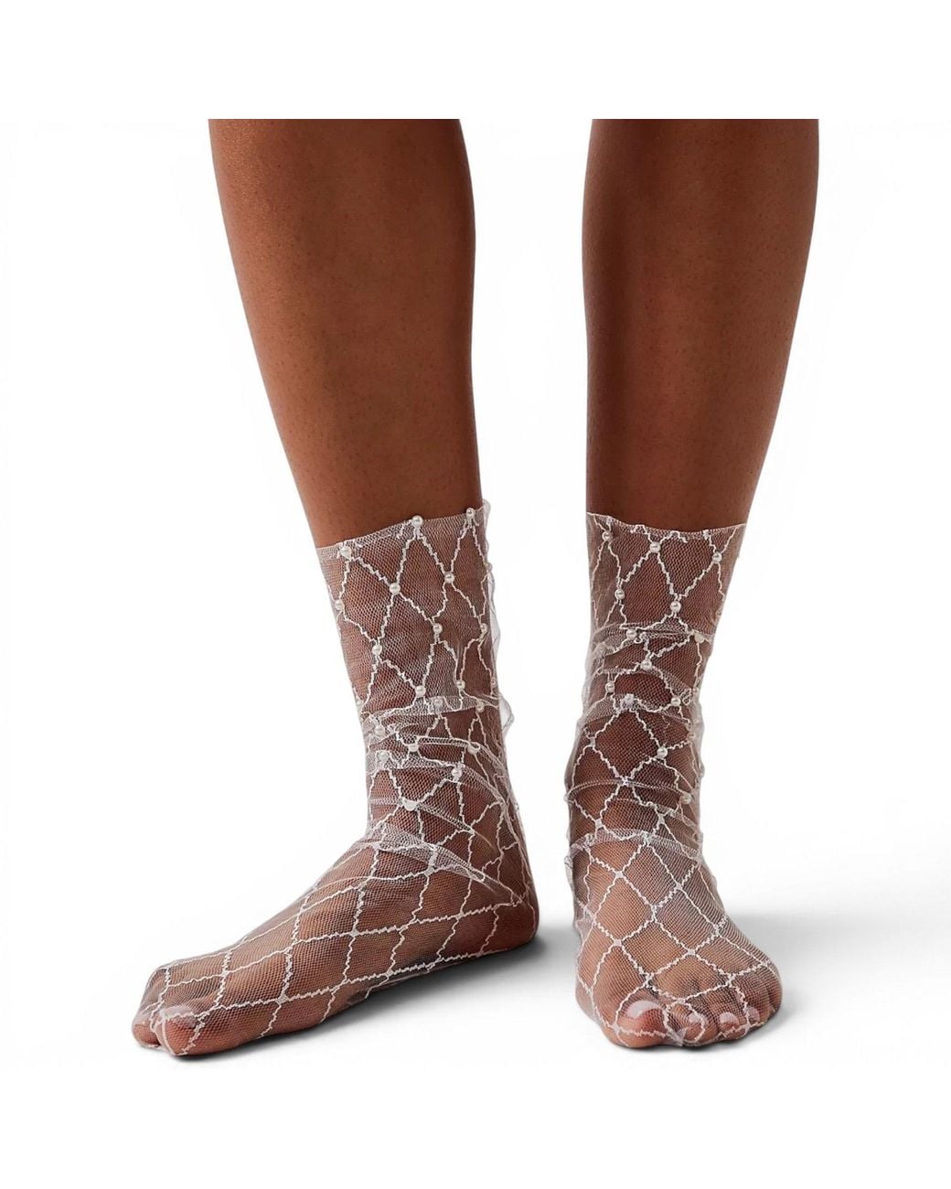 HIGH HEEL JUNGLE by KATHRYN EISMAN Brown Diamonds & Pearls Socks