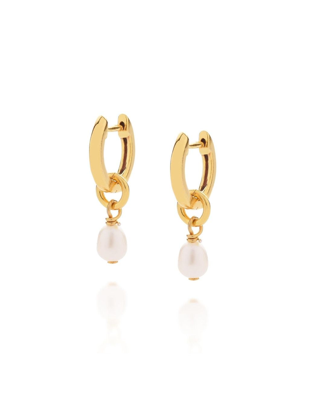 Nellou Jewellery Metallic Micro Pearl Hoop Earrings
