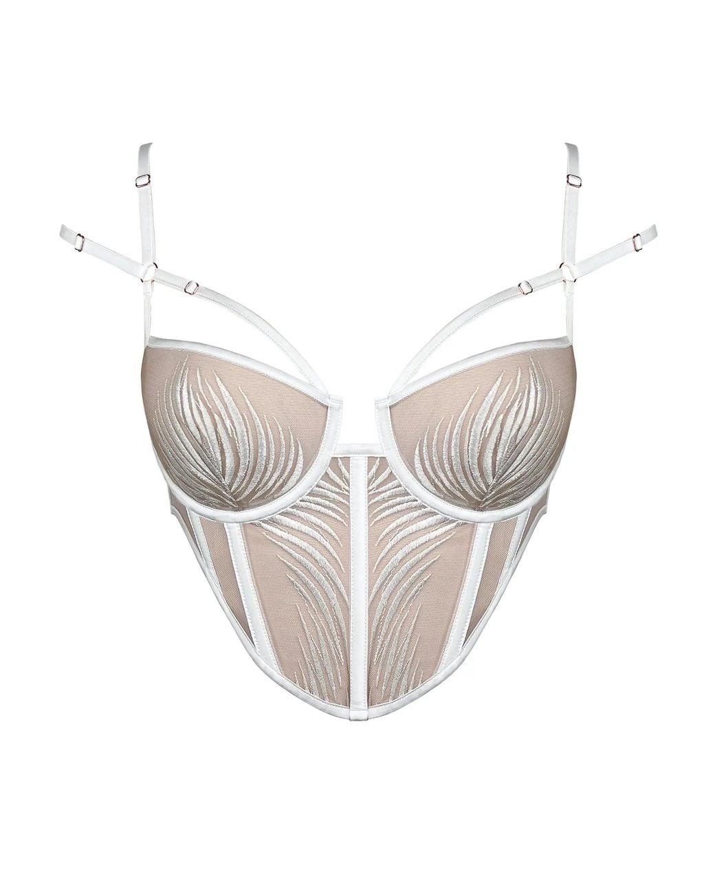 MONIQUE MORIN LINGERIE White Ether Bustier Crystal