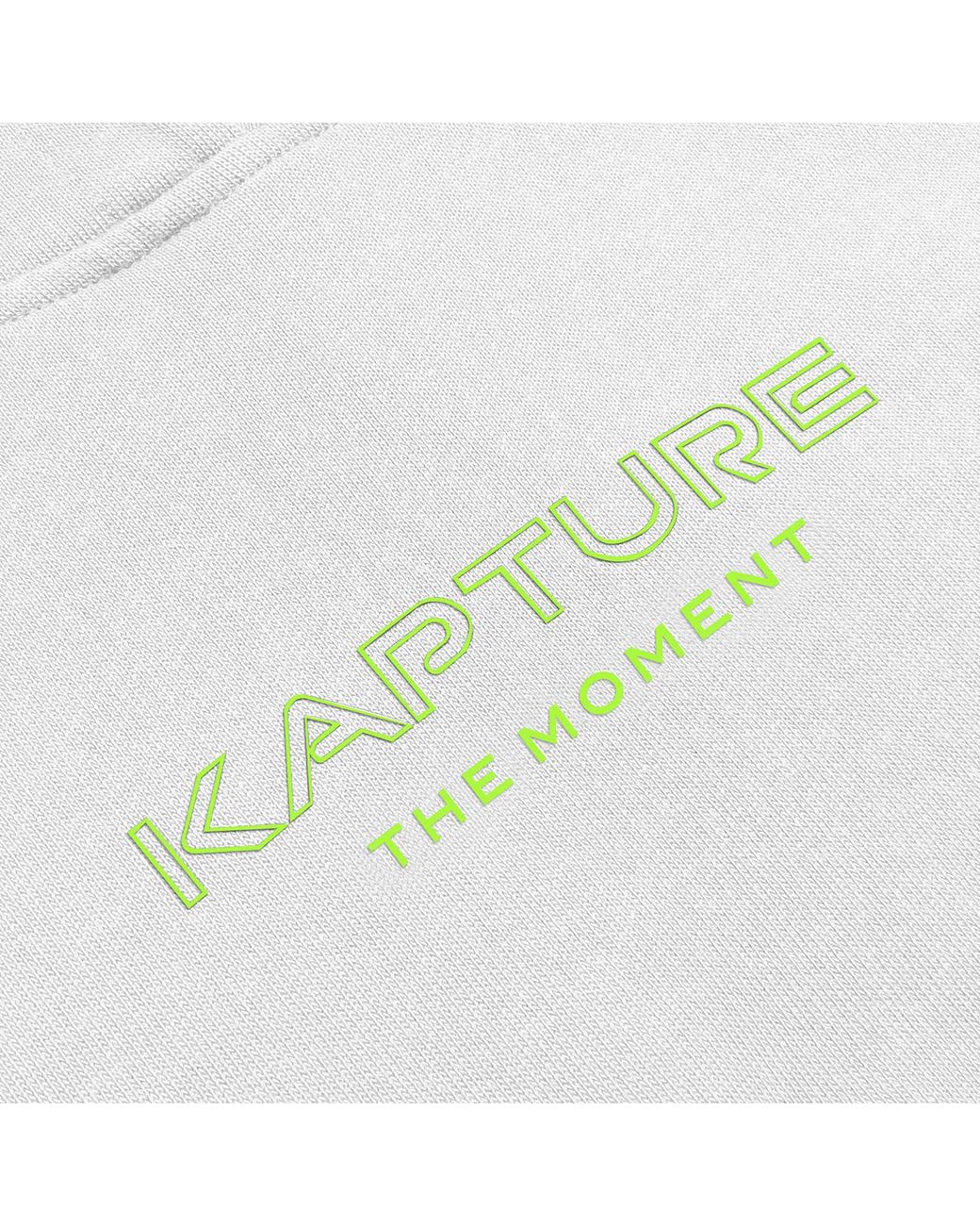 Kapture White Travel Logo-Print Cropped Hoodie