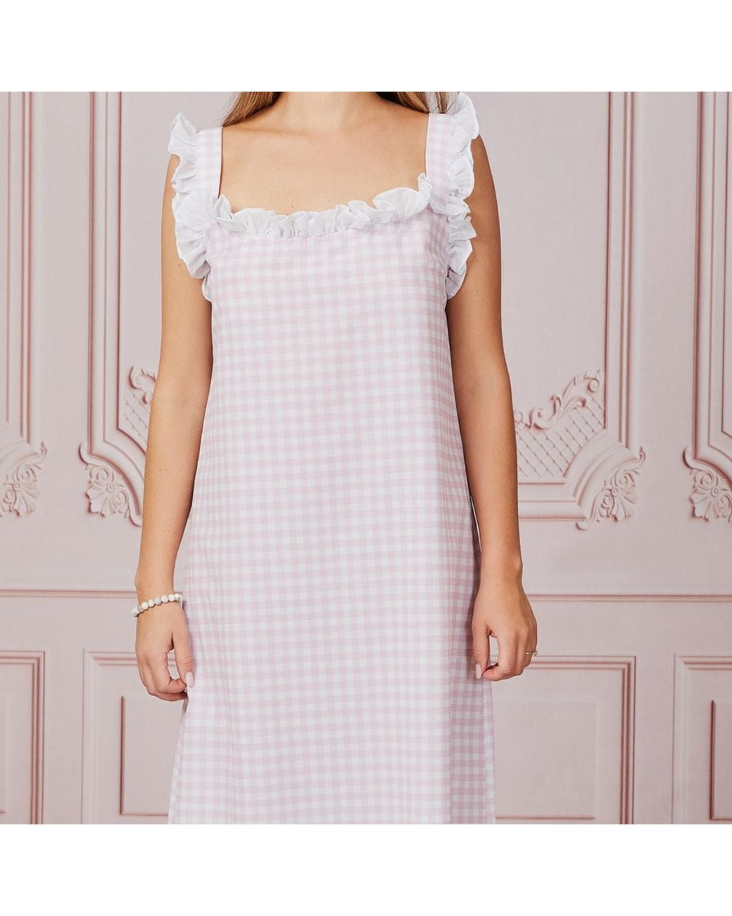 Love Letters X Pink Dolce Gingham Rosa Sleep Dress