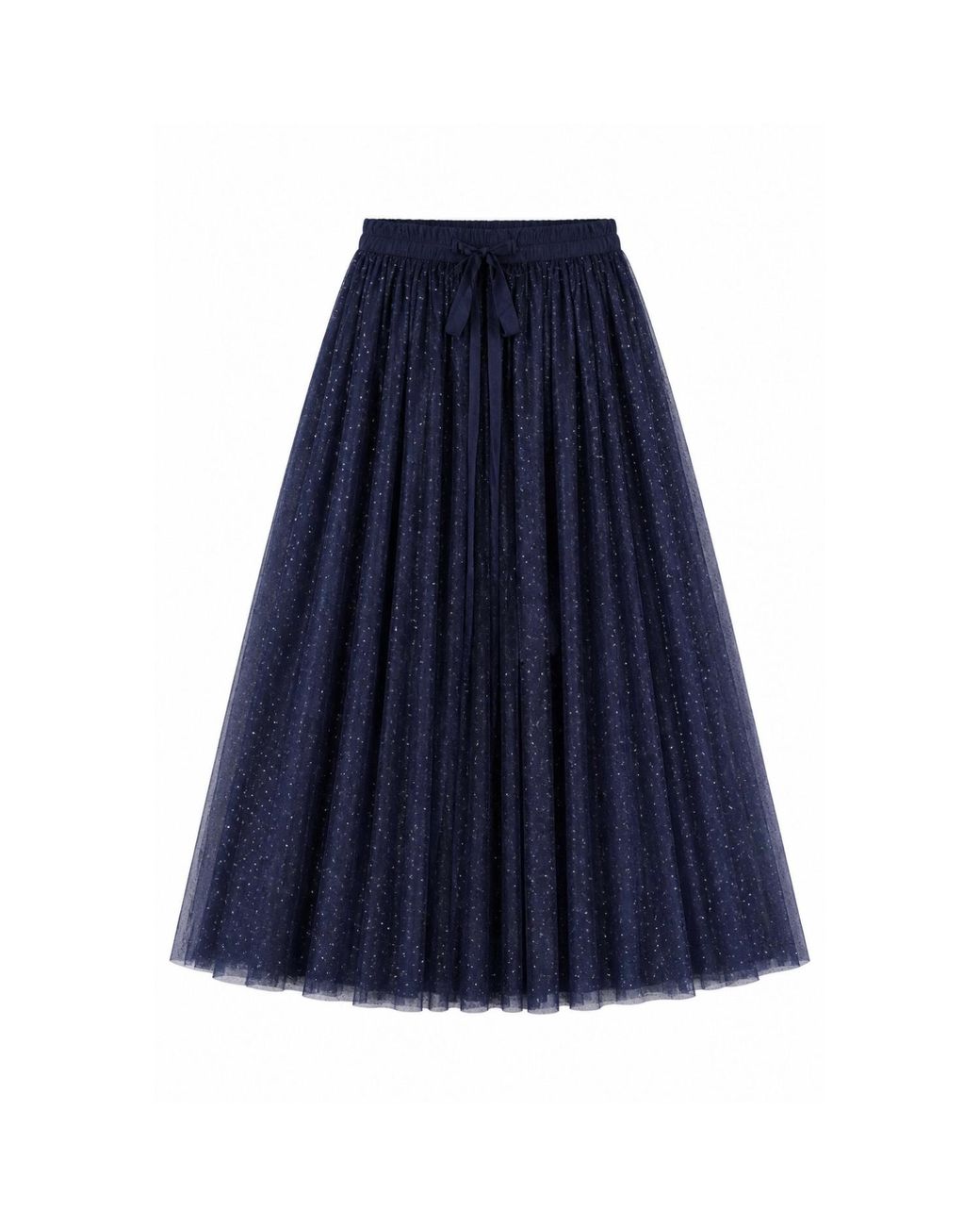 Yumi' Blue Diamonte Tulle Midi Skirt