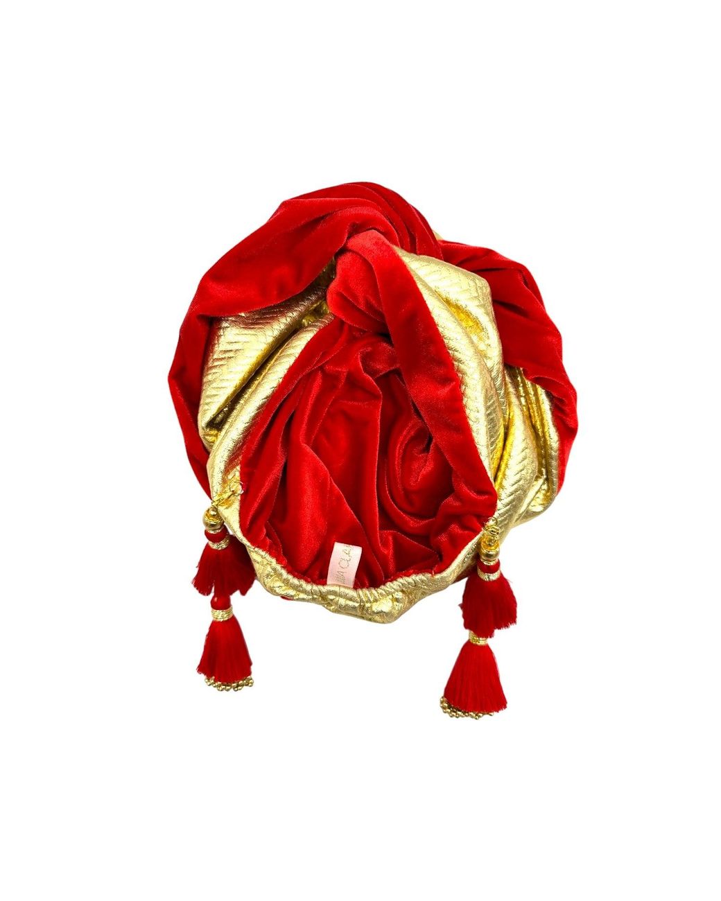 Julia Clancey Red Zia Golden & Ruby Mini Dorado Reversible Turban