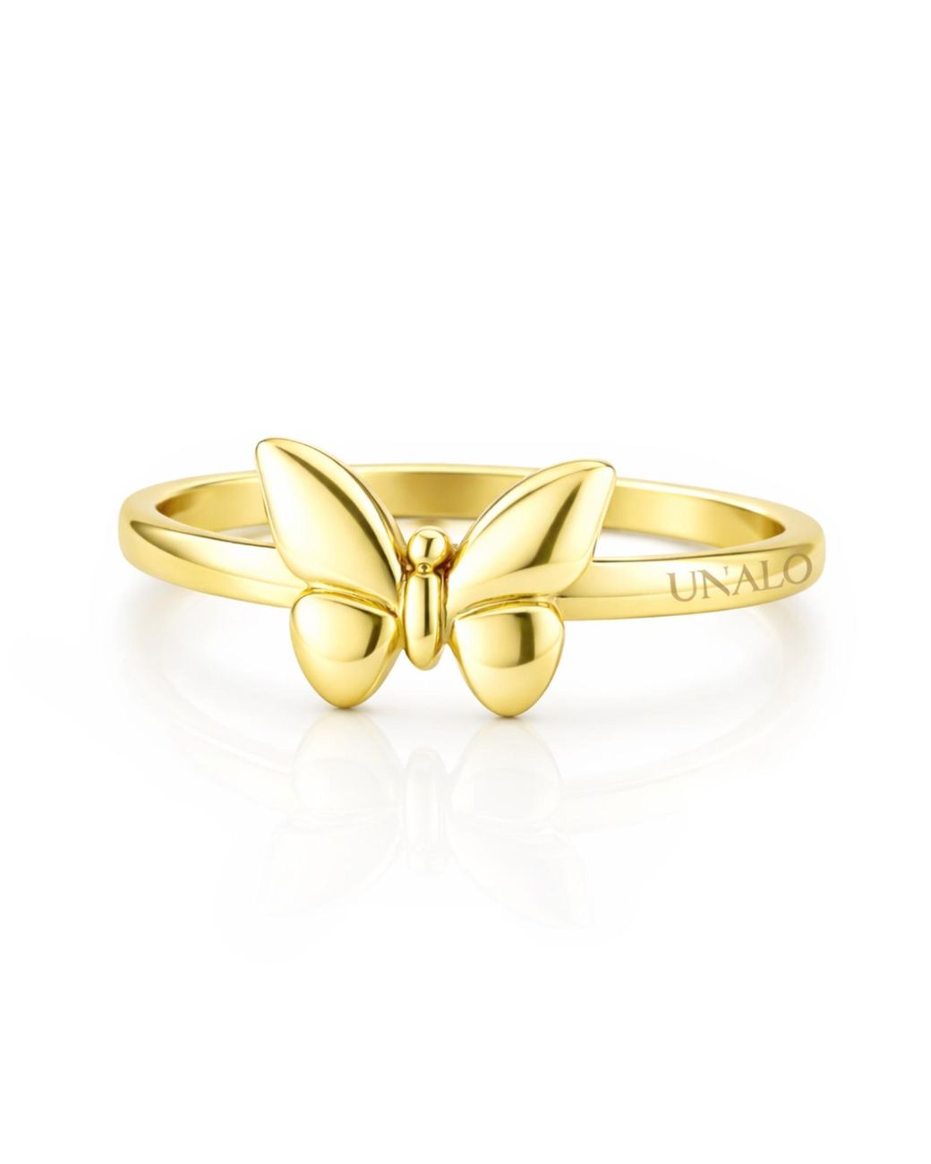 Unaloe Yellow Butterfly Ring Plated