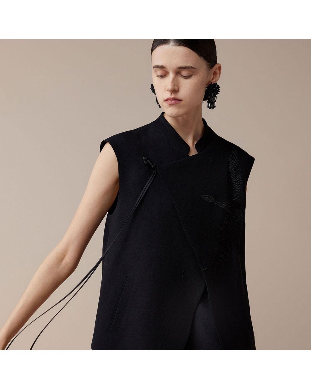 Silkinc Black Jinghong Swan Goose Waistcoat