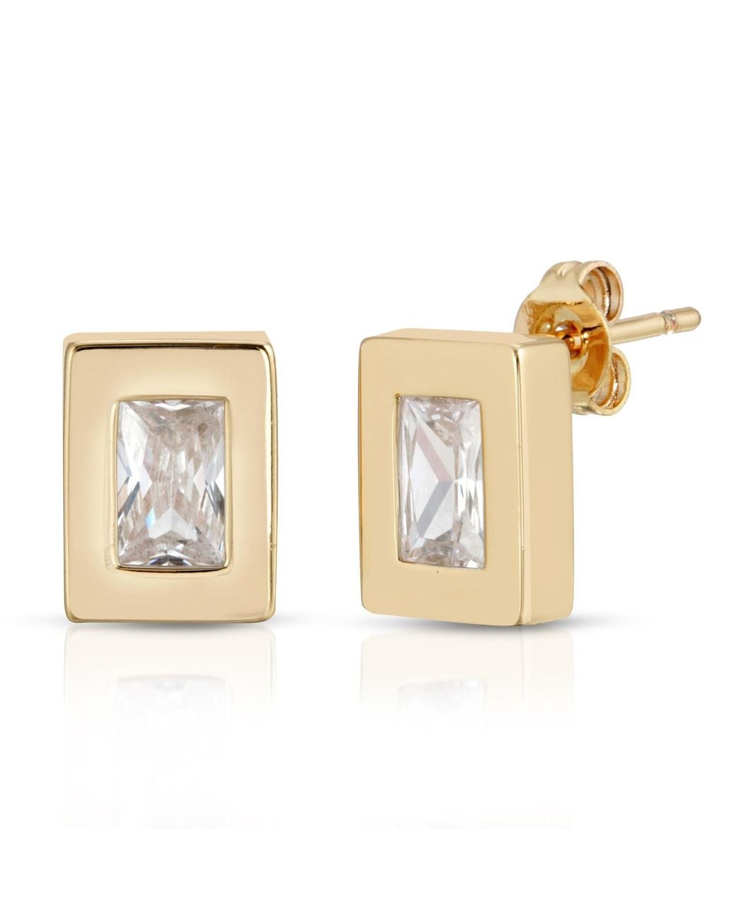 Glamrocks Jewelry Metallic Baguette Block Studs