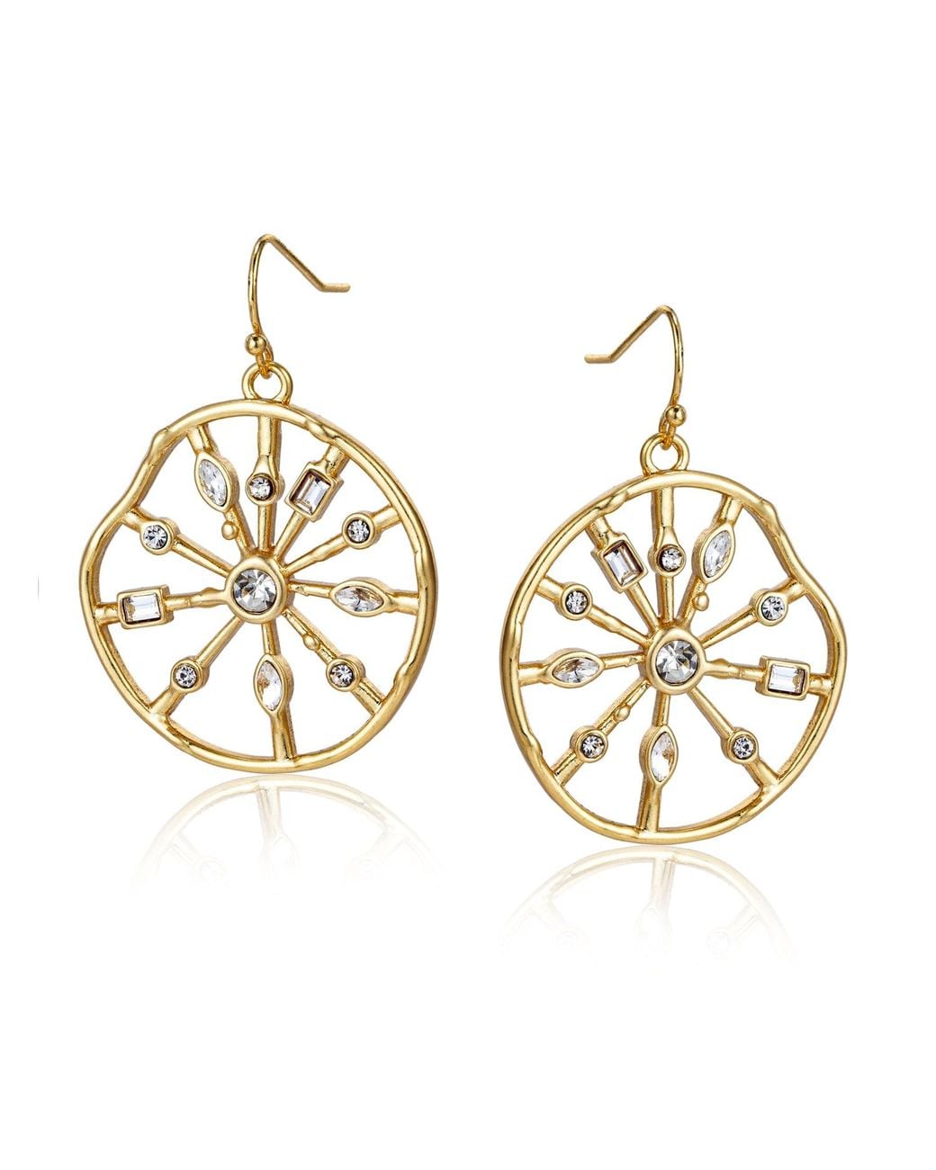 Rare Matters Jewelry Metallic Sunbeam Wheel Earrings