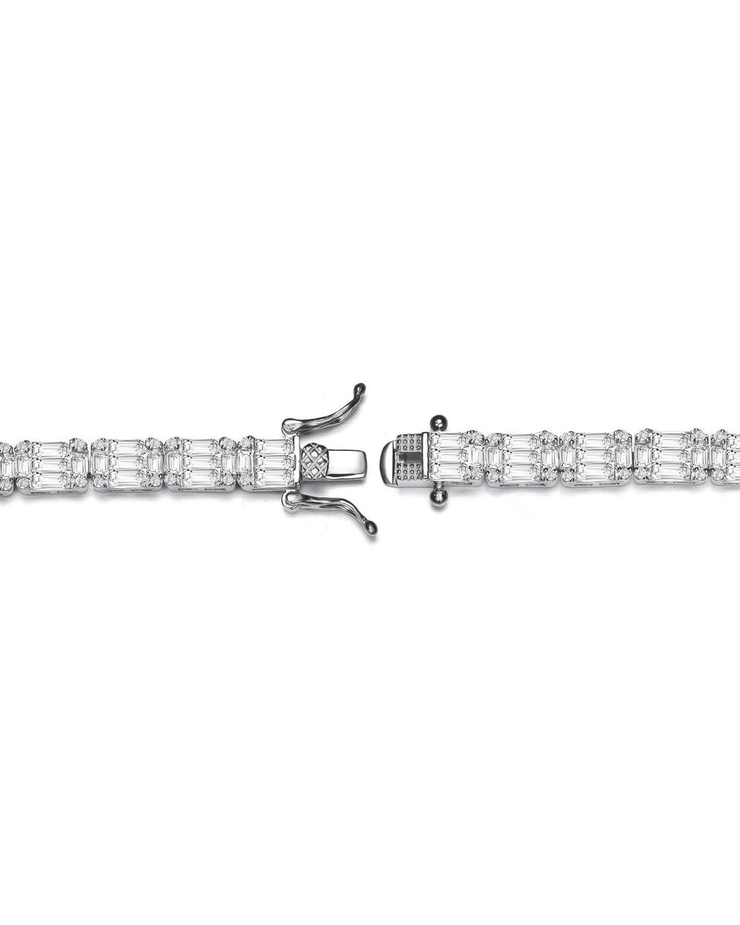 Genevive Jewelry Metallic Renée Déco Rectangular Link Bracelet
