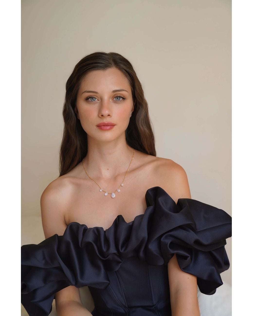 Katy Faye Metallic Neutrals Delia Moonstone Necklace