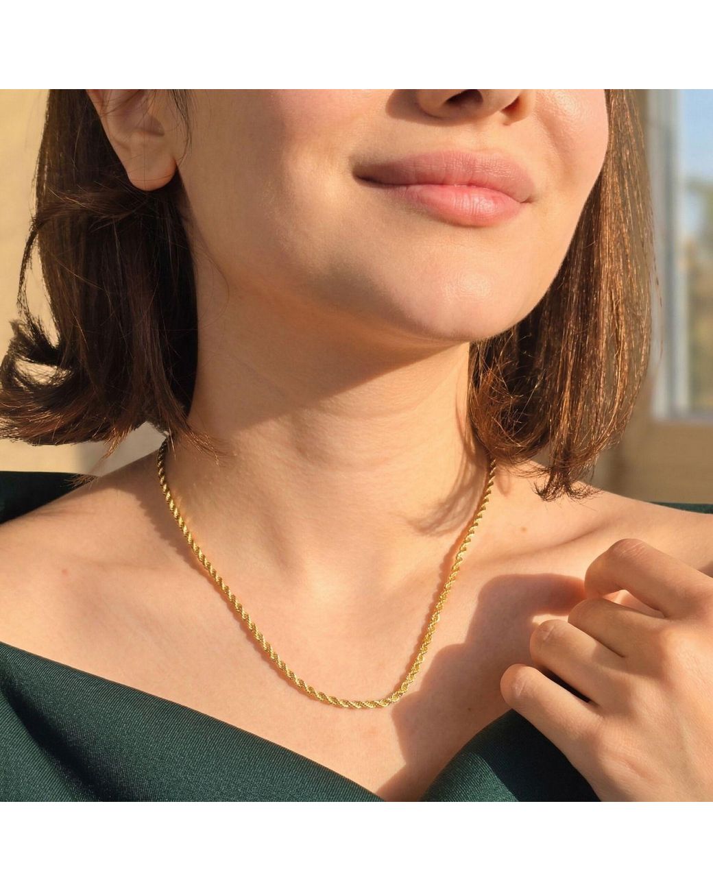 Sophelia Metallic Plated Everyday Rope Chain Necklace