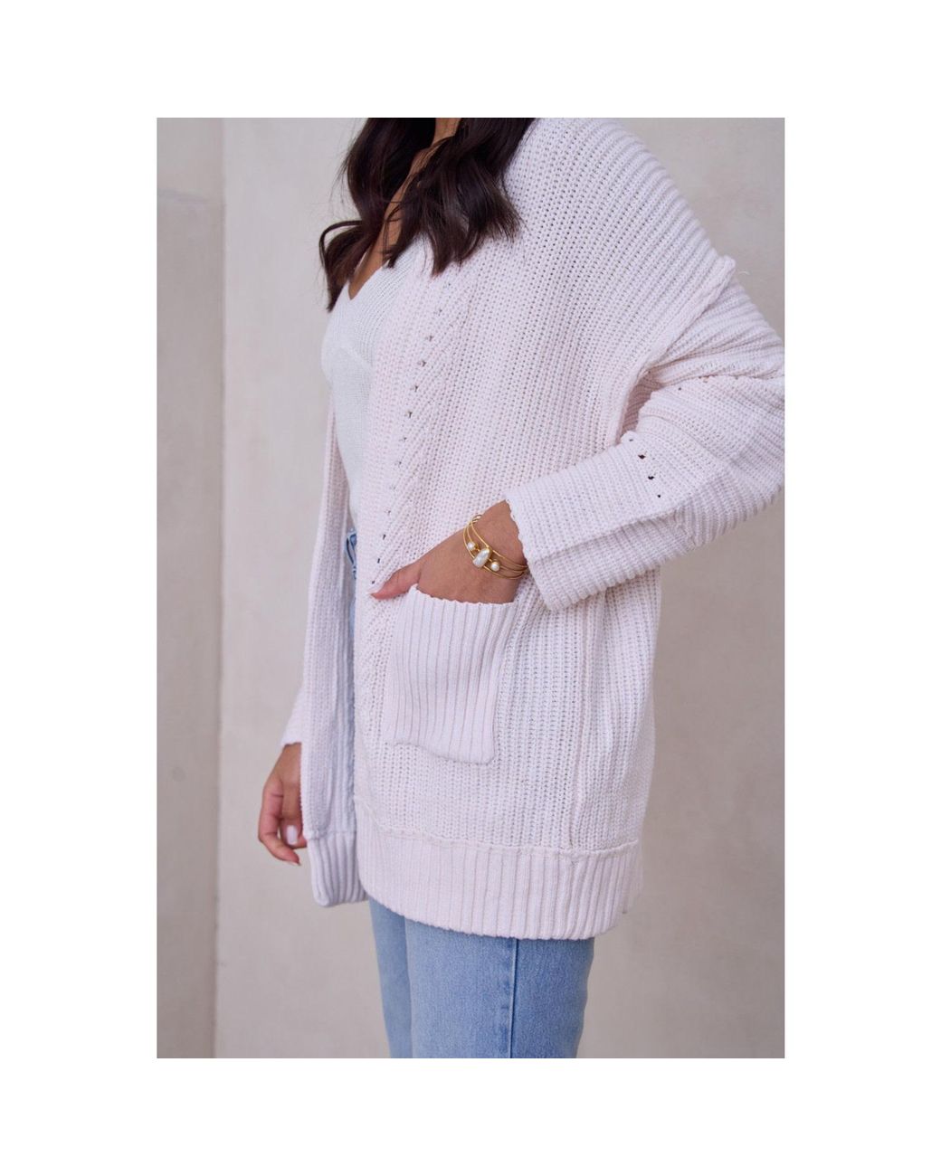 Saachi Purple Ribbed Knit Open Cardigan Sweater