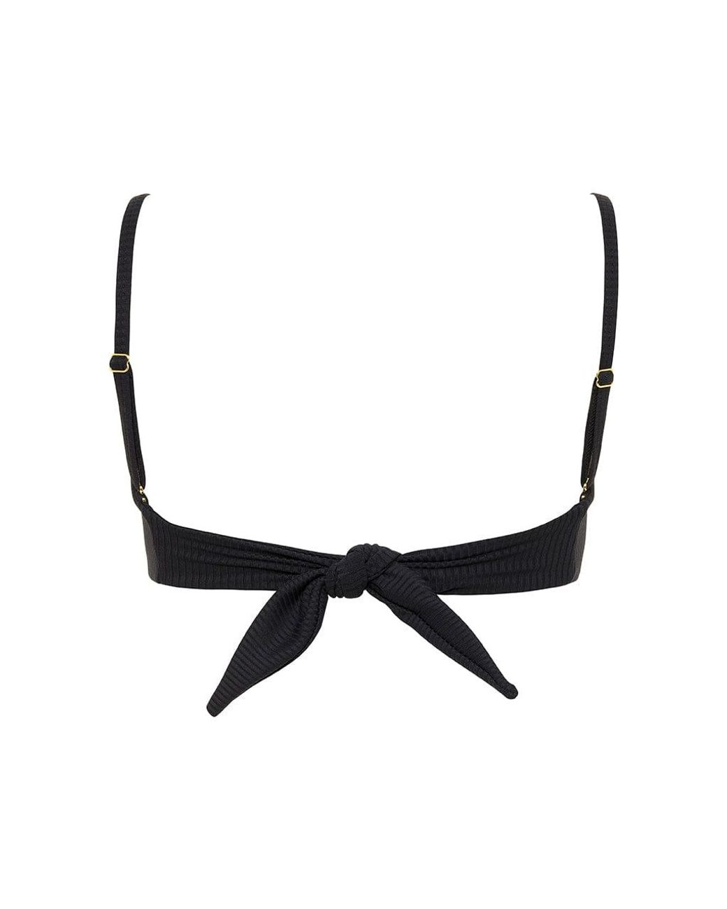 Montce Black Rib Tori Bandeau Bikini Top