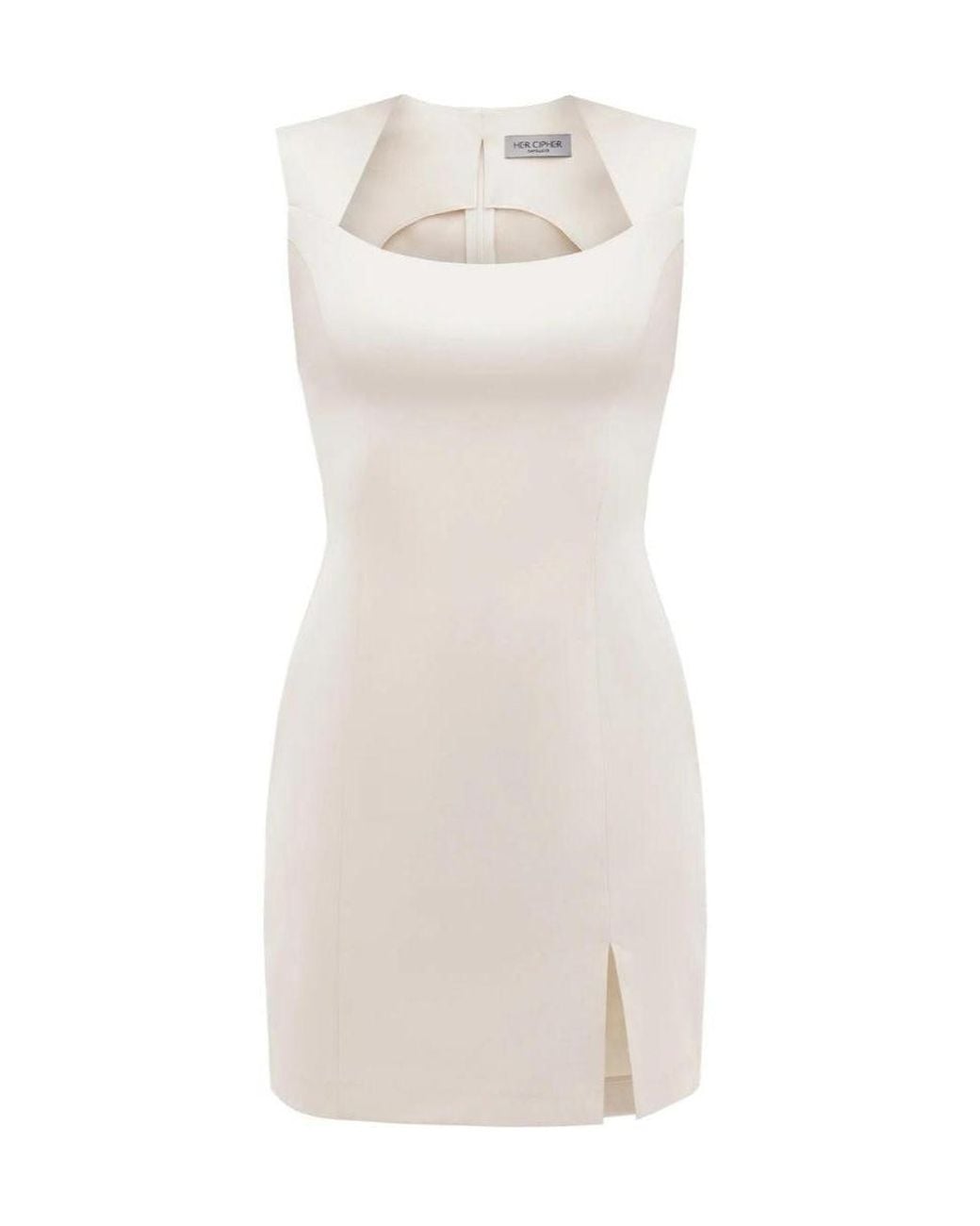 HER CIPHER White Neutrals Essential Mini Dress