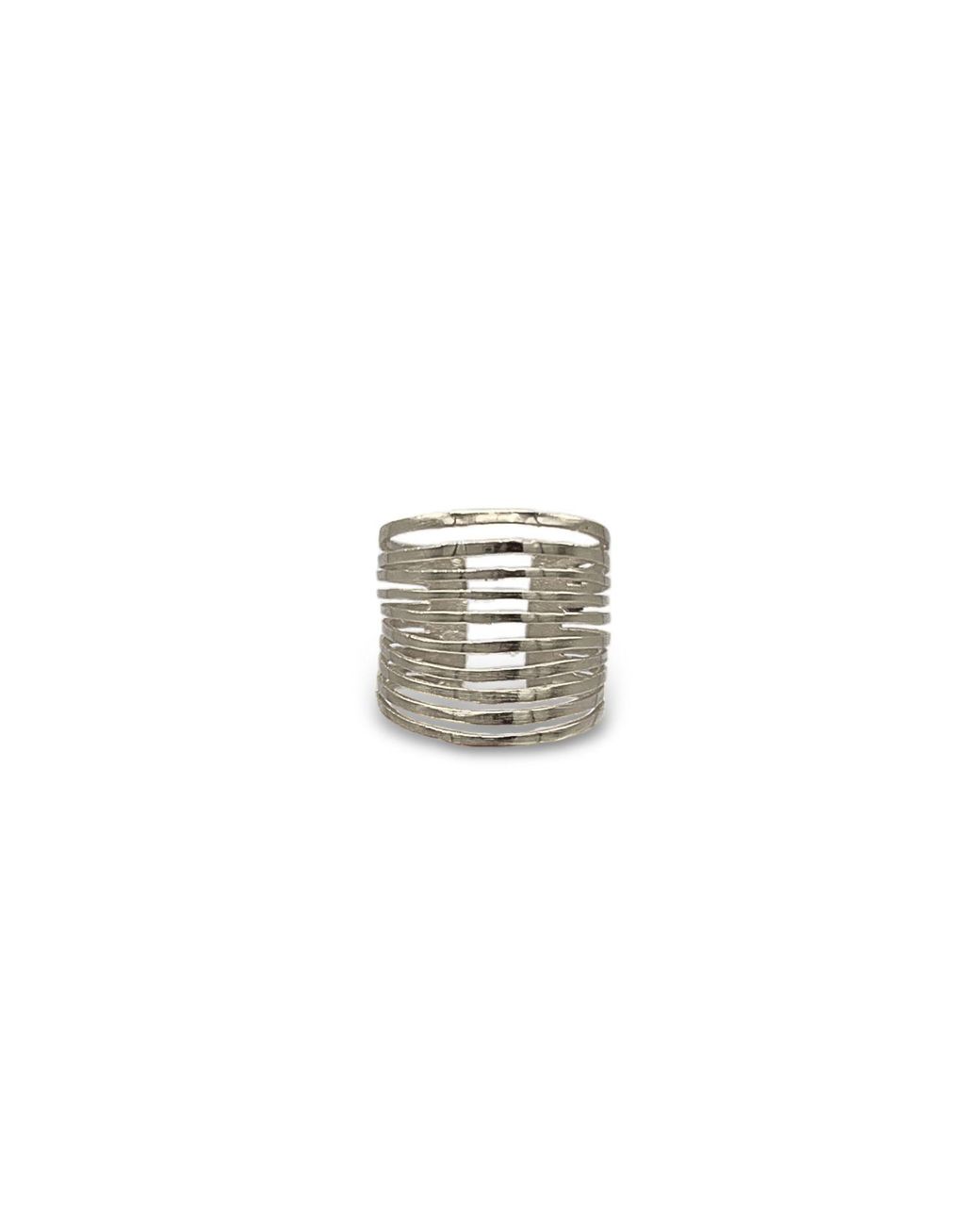 Jaredjamin White Mirage Ten Stacked Ring