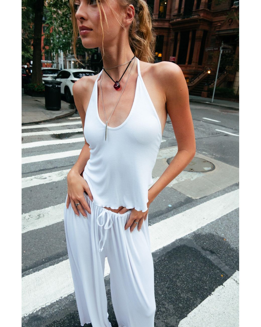 Sâb Studio White Isla Halter Top