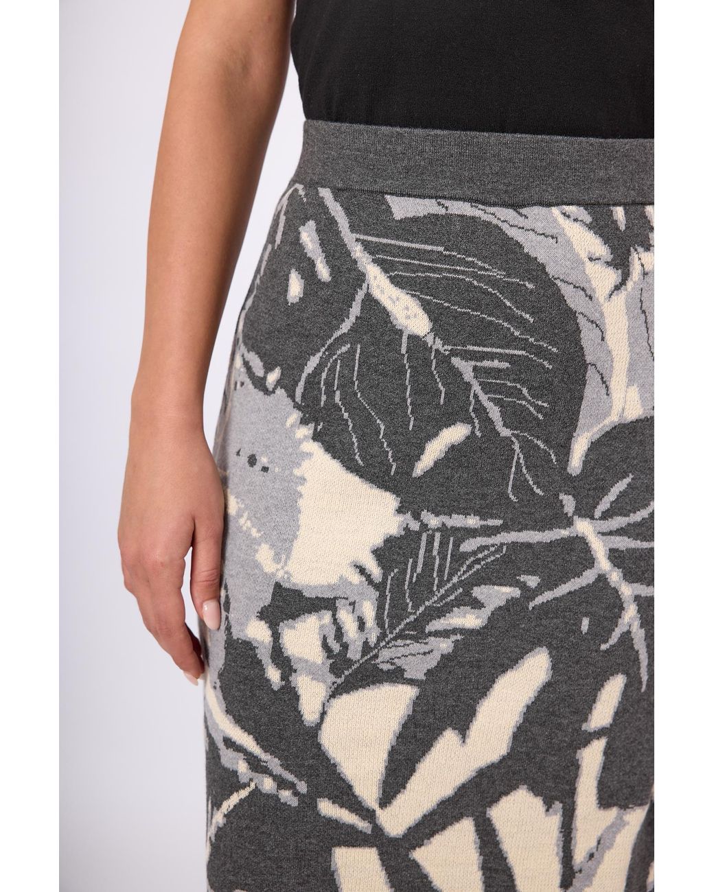 Peraluna Gray Susan Jacquard Knit Skirt