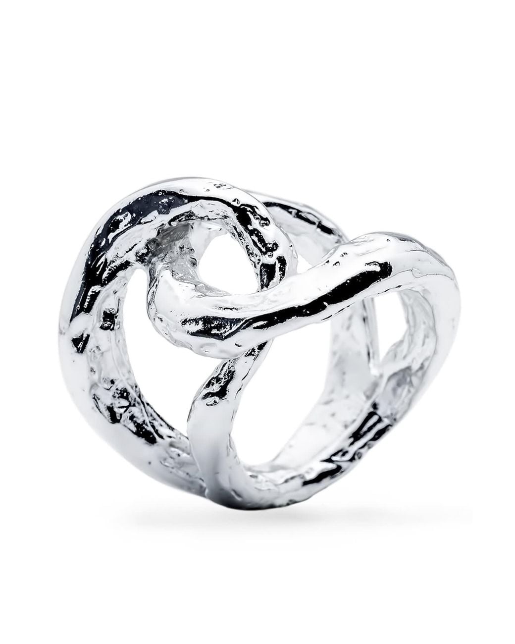 Mercela Metallic Sculptural Organic Intertwined Statement Ring – Contemporary Artisan Jewellery Inspired By Natural Forms