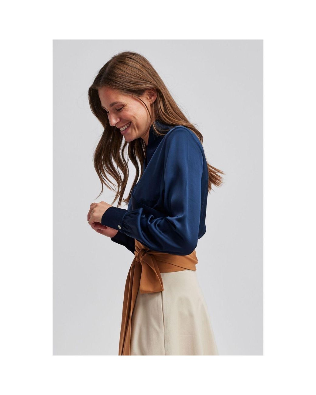 Marianna Déri Blue Kimono-Style Blouse