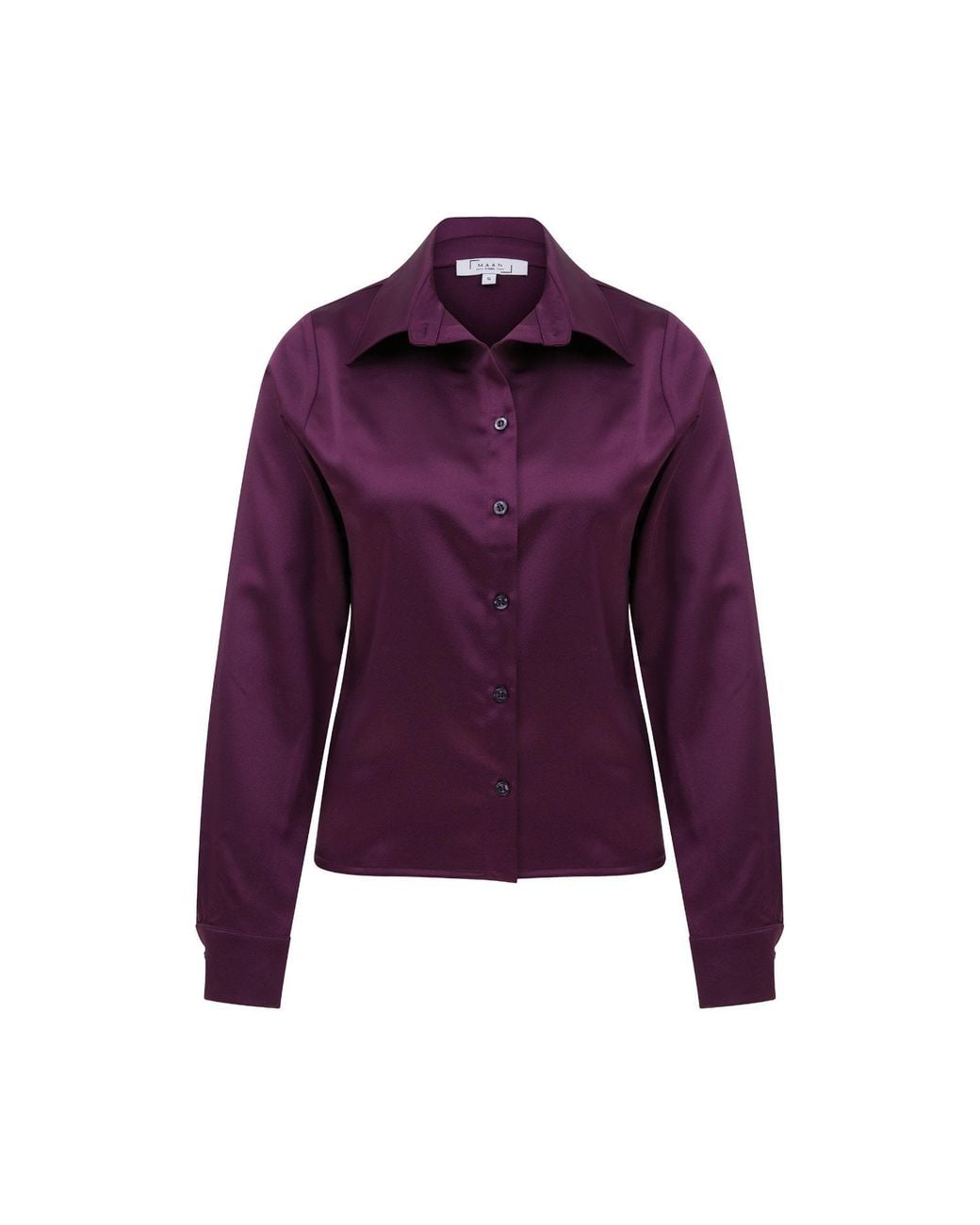 Maan Istanbul Purple Smooth Satin Shirt