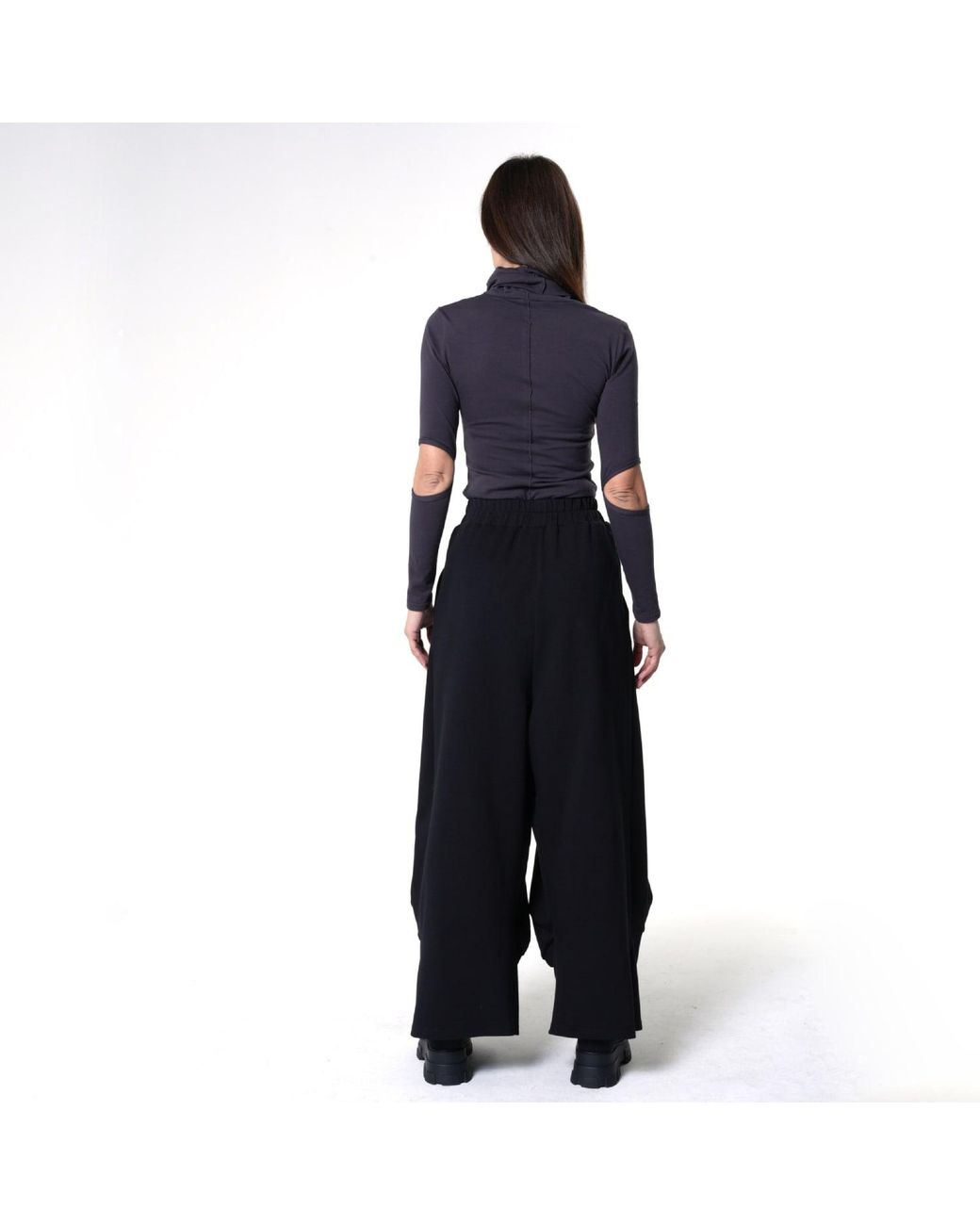 Metamorph Blue Wide-Leg Trousers With Stripes