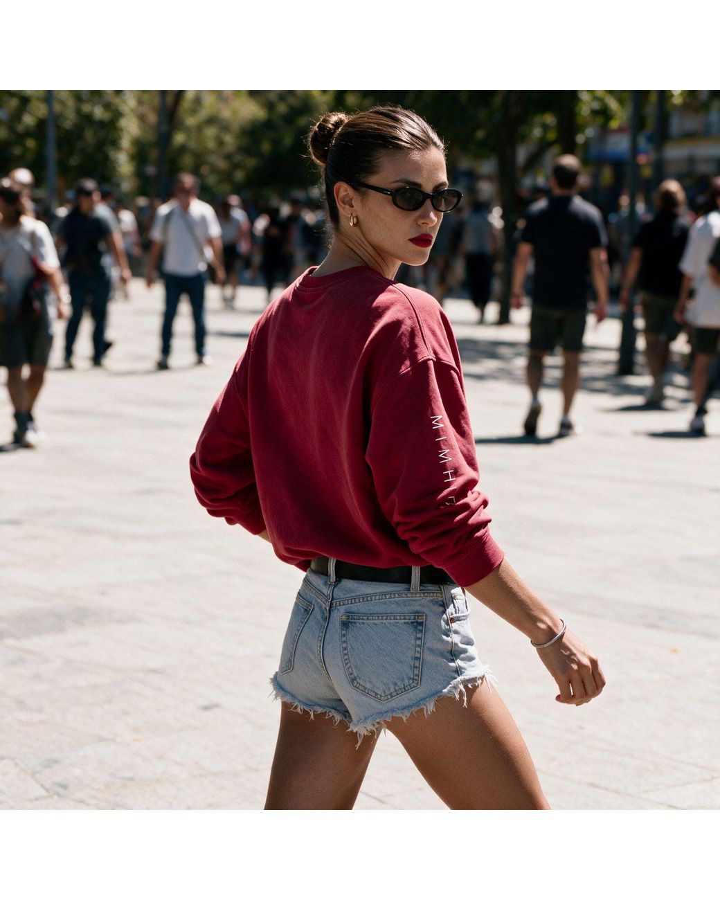Mimhi Maison Red Elle Crewneck Sweatshirt – Raspberry