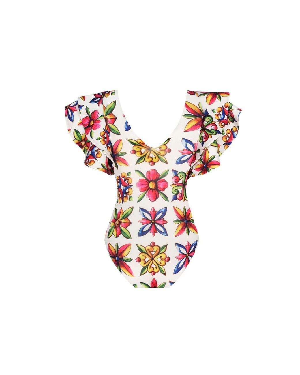 Nur Karaata Red Cosmos Sicilia Swimsuit