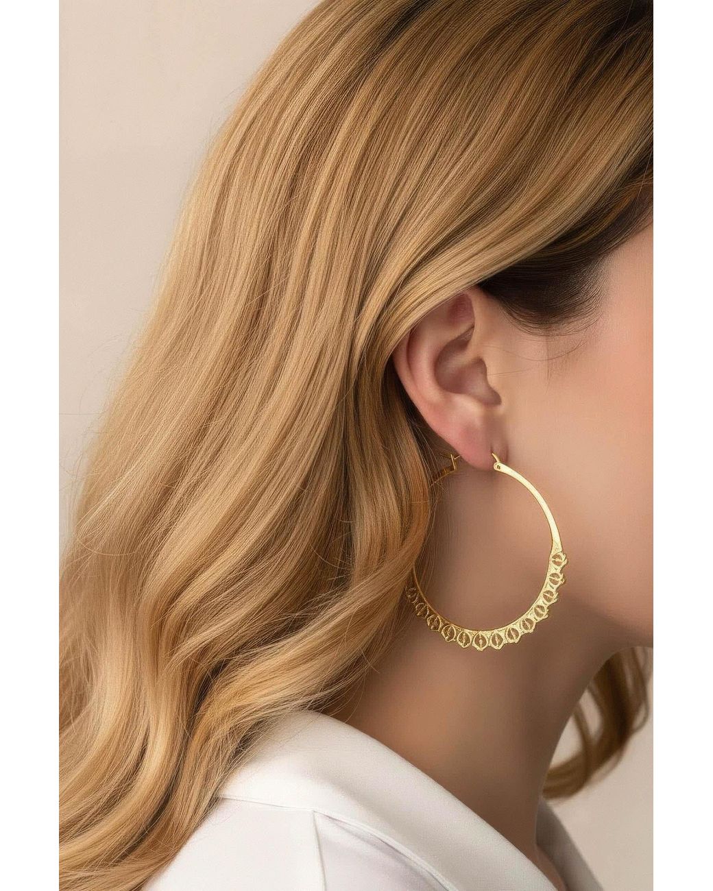 Astor & Orion Metallic Calla Hoops Large