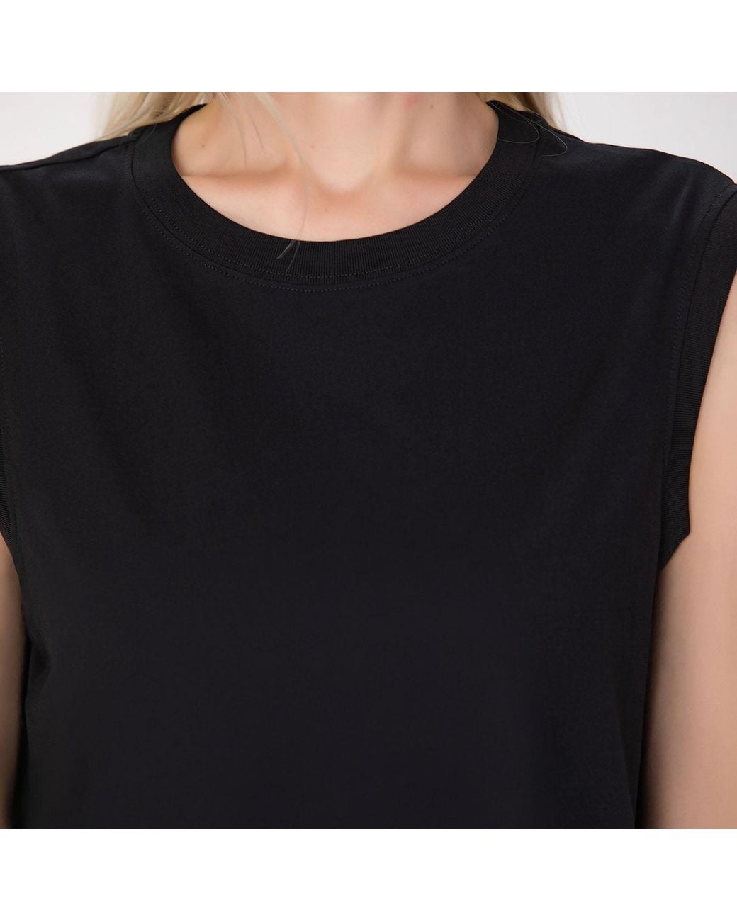 Smart and Joy Black Sleeveless Cotton Blend Tank Top