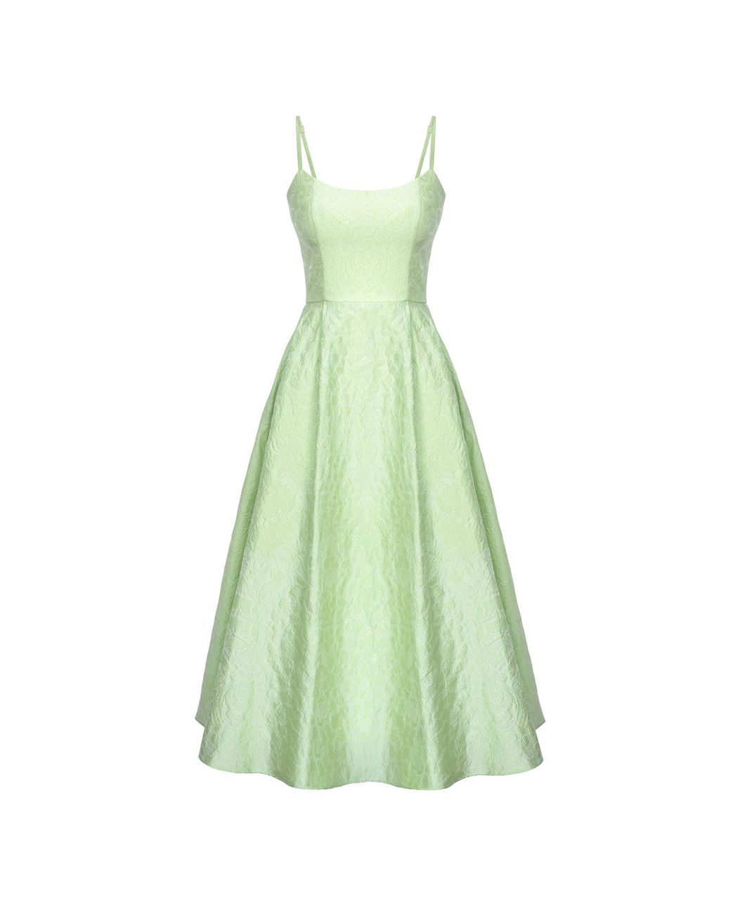 POST MERIDIEM Green Lime Jacquard Fitted Corset Bustier Dress
