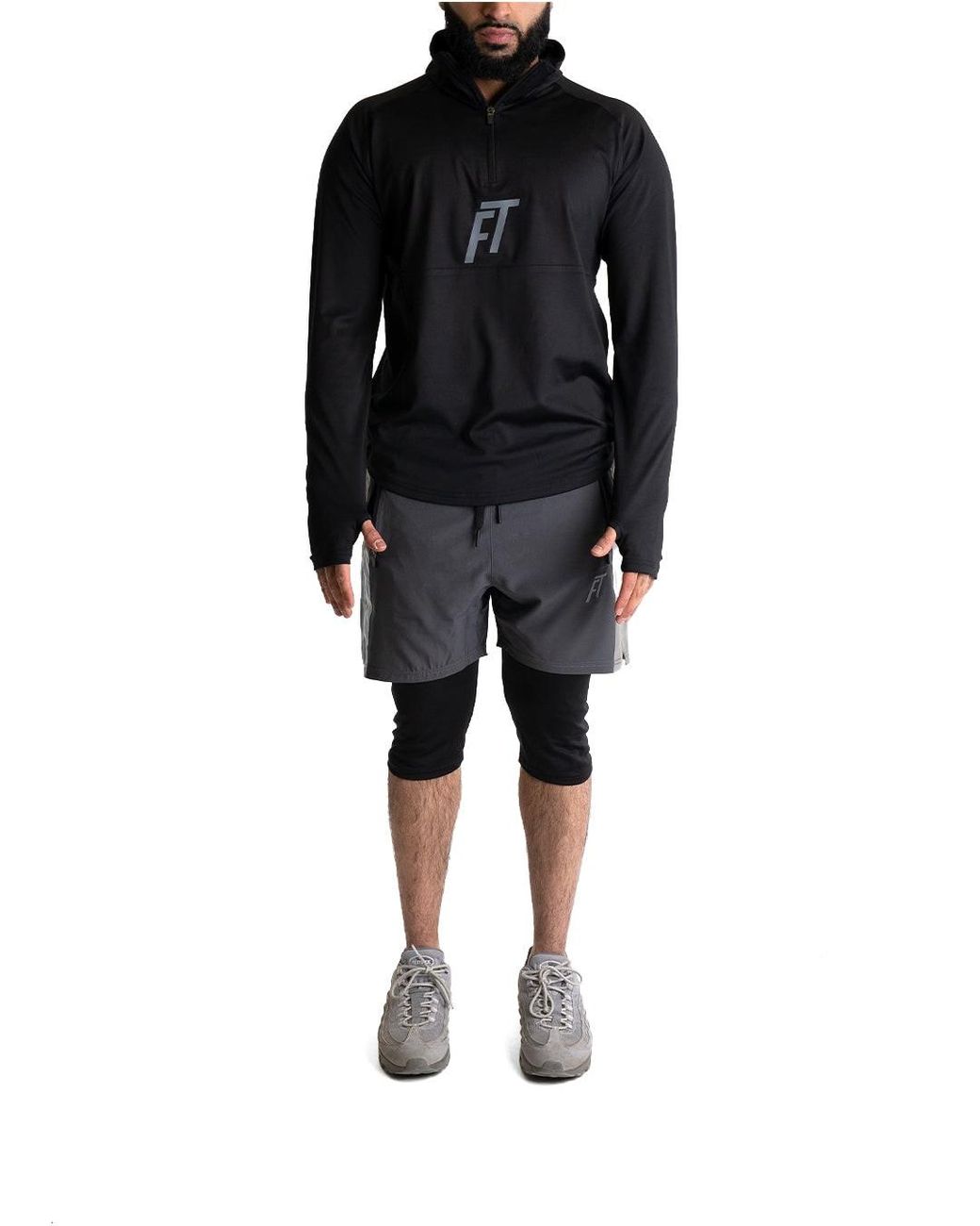 Foster Taylor Black Ft Quarter Zip Mock Neck for men