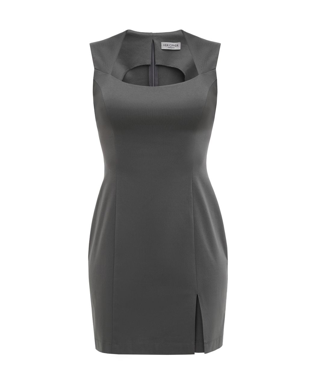 HER CIPHER Gray Essential Mini Dress- Poppyseed