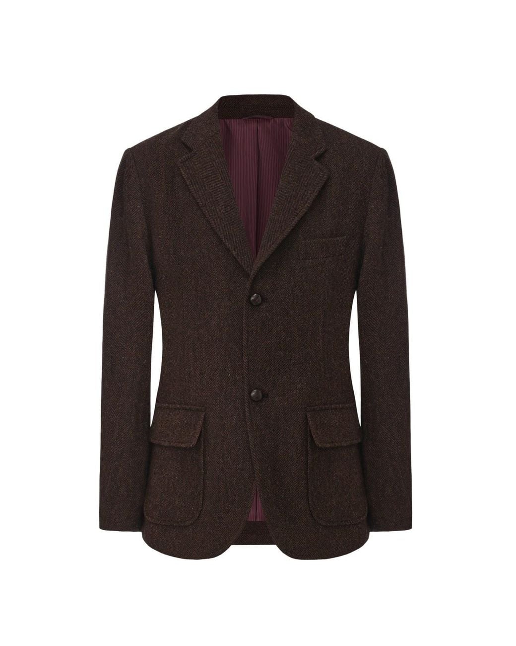 Guards London Brown Lawrence Tweed Heritage Wool Blazer for men