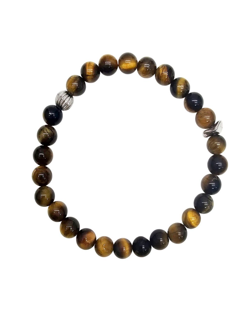 Farra Black Tiger-Eye Stone Flexible Bracelet for men
