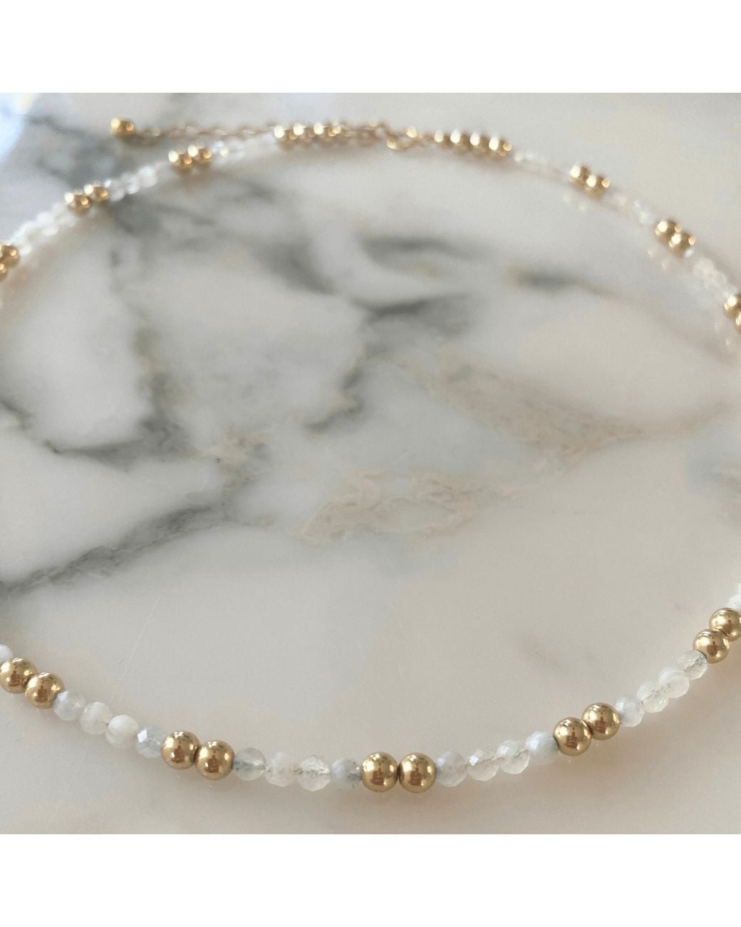Herself Collections Metallic Moonstone Choker