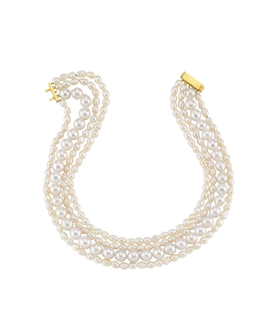 LINYA JEWELLERY Metallic Amour Multi Pearl Choker, Wedding Pendant