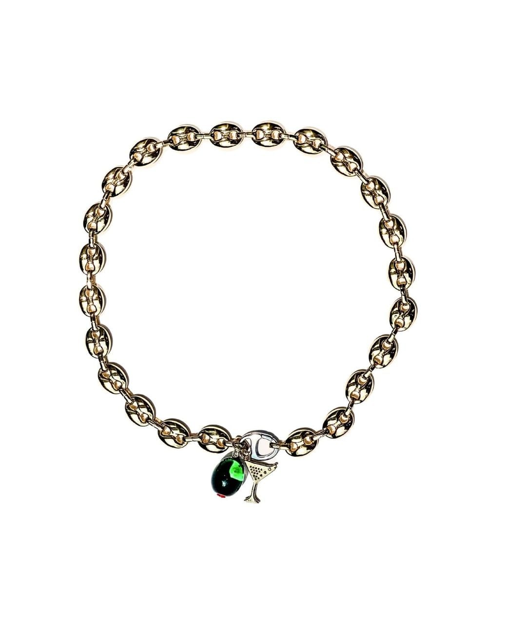 Babaloo Metallic Dirty Martini Charm Necklace