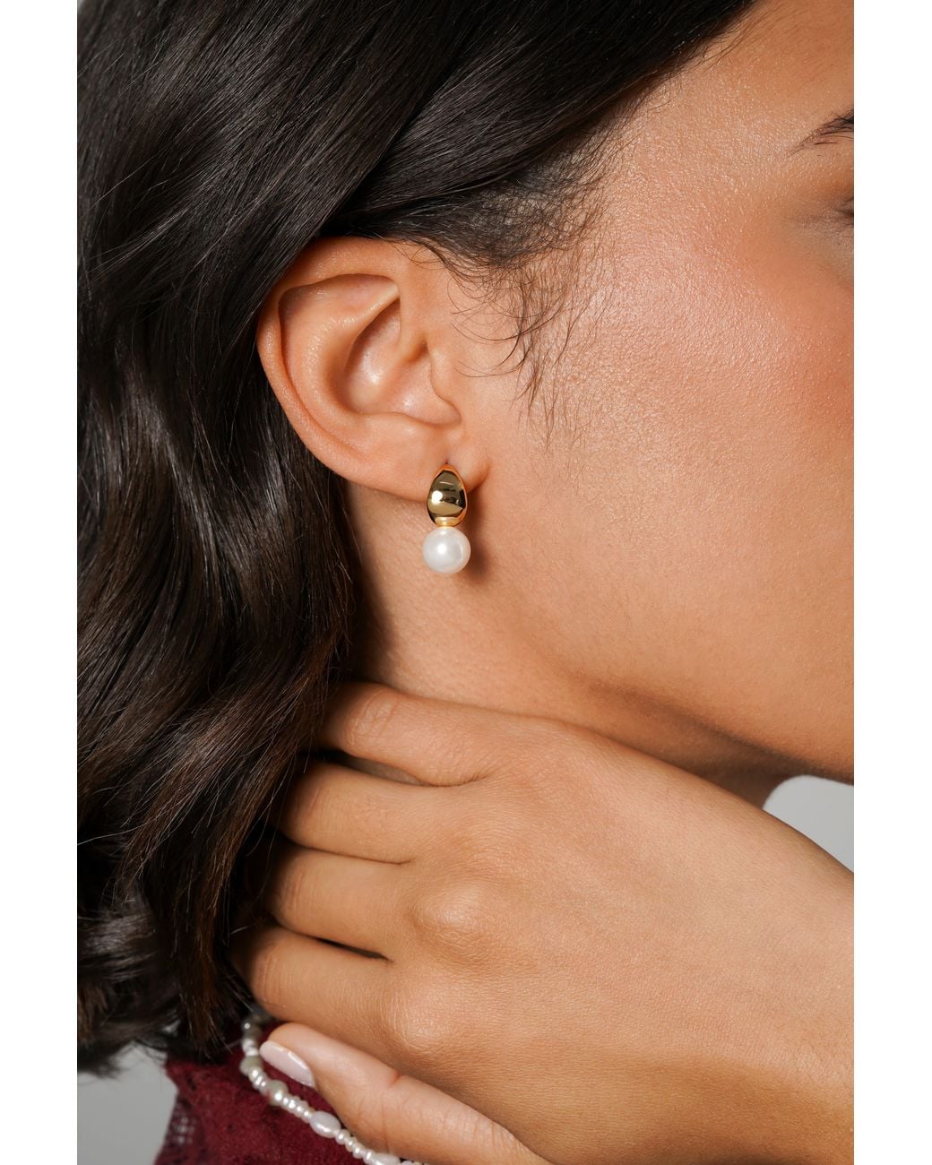 Zynnia Collective Metallic Dew Pearl Drop Earrings