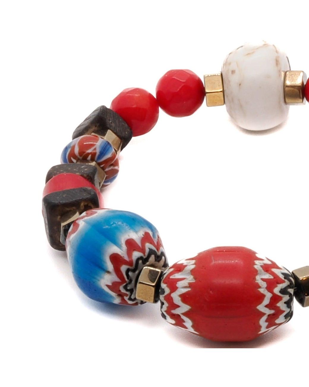 Ebru Jewelry Red Colorful Beaded Bohemian Bracelet