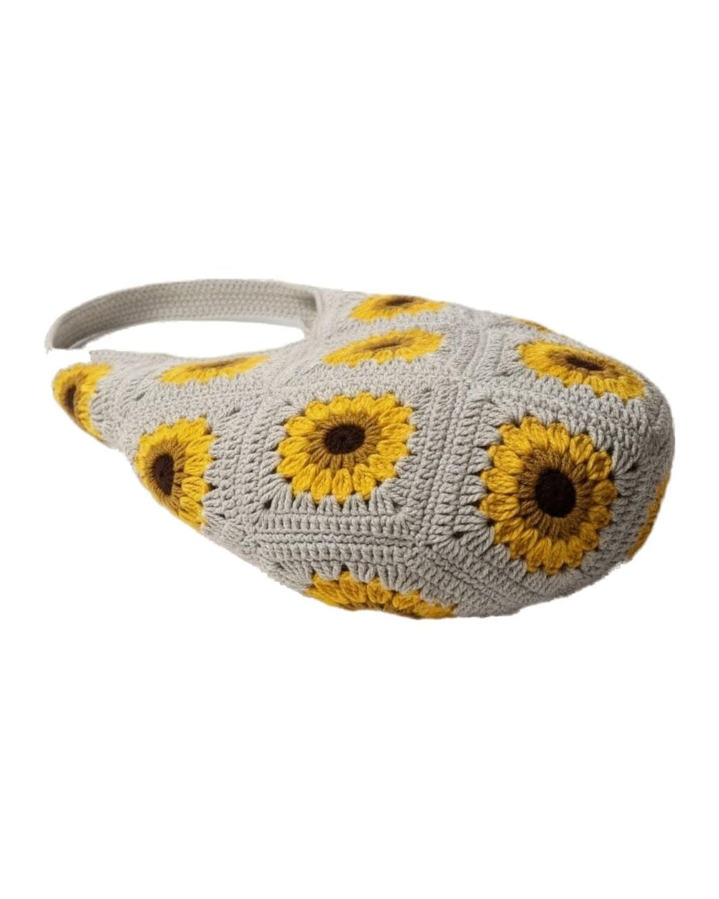 Ana Chic Yellow Sunflower Handmade Crochet Shoulder Bag