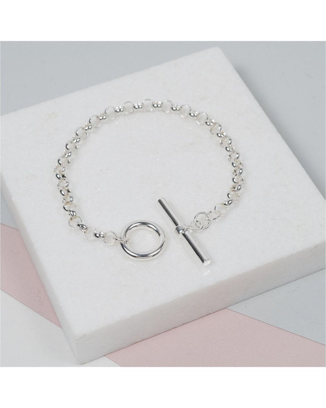 Auree Jewellery Metallic Fernshaw Sterling T-Bar Belcher Link Bracelet