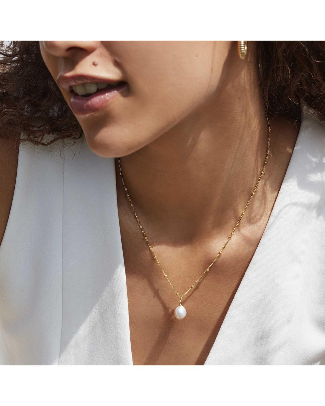 Muru Metallic Freshwater Pearl Necklace