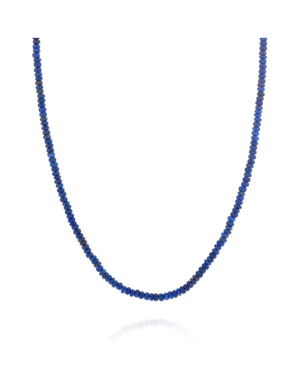 Nellou Jewellery Blue Lapis Lazuli Rondelle Necklace for men